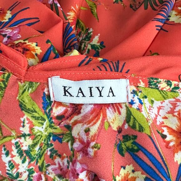 kaiya floral ruffle wrap high low dress Size L - Picture 6 of 8